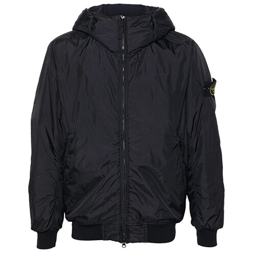 [스톤아일랜드] 24FW 811540823 V0029 와펜패치 가먼트 다이드 크링클랩스 리나일론 패딩 블랙 남성 패딩 / TJ - Stone Island