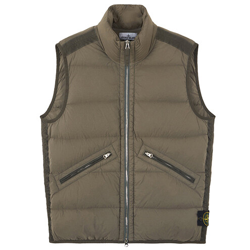 [스톤아일랜드] 24FW 8115G0828 V0075 와펜패치 심리스 터널 나일론 다운 베스트 브라운 남성 자켓/ TJ - Stone Island