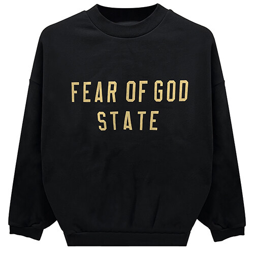 [피어오브갓] 192BT246260F 001 에센셜 로고 프린트 플리스 맨투맨 블랙 남성 맨투맨 / TEO - Fear of God