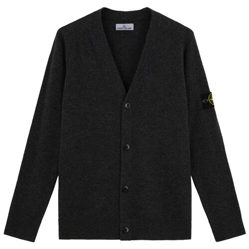 [스톤아일랜드] 24FW 8115523B4 V0M62 와펜패치 브이넥 가디건 차콜 남성 자켓 / TLS - Stone Island