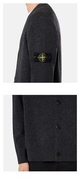 [스톤아일랜드] 24FW 8115523B4 V0M62 와펜패치 브이넥 가디건 차콜 남성 자켓 / TLS 썸네일 4