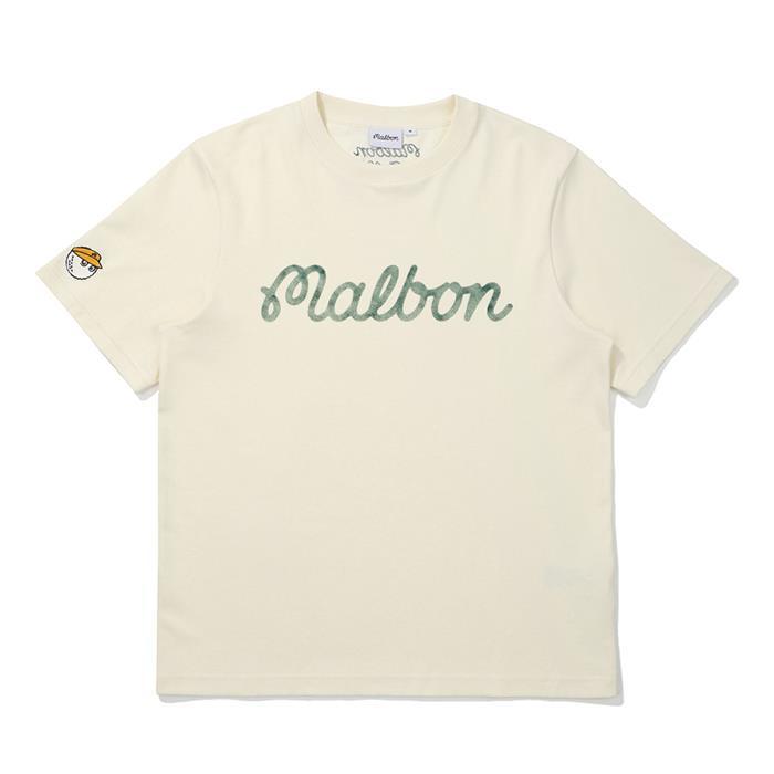 [국내발송] 말본골프 그라데이션 유니 라운드 티셔츠 크림 M5223PRS41CRM - Malbon