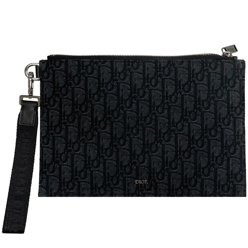 [디올] 오블리크 자카드 스트랩 파우치 블랙 가방 2ESCA549YSE H03E / TEO - Christian Dior