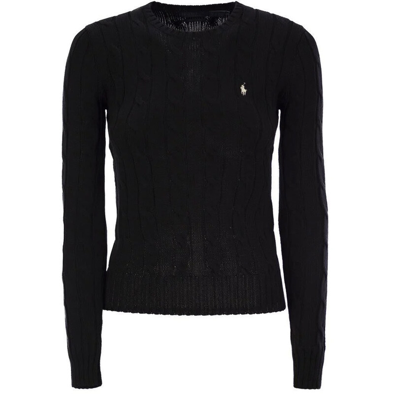 25SS 여성 화이트 포니 자수 니트 블랙 211891640 027 - Polo Ralph Lauren