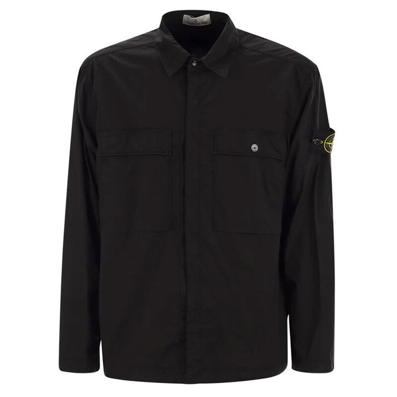 스톤 25SS 와펜 패치 투포켓 셔츠자켓 블랙 K1S15 1200015 S0003 V0029 - Stone Island