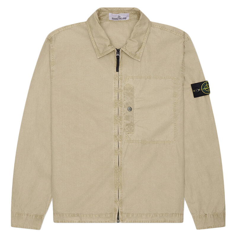 스톤 25SS 와펜 패치 오버셔츠 자켓 데저트 K1S15 1200032 S00WN V019A - Stone Island