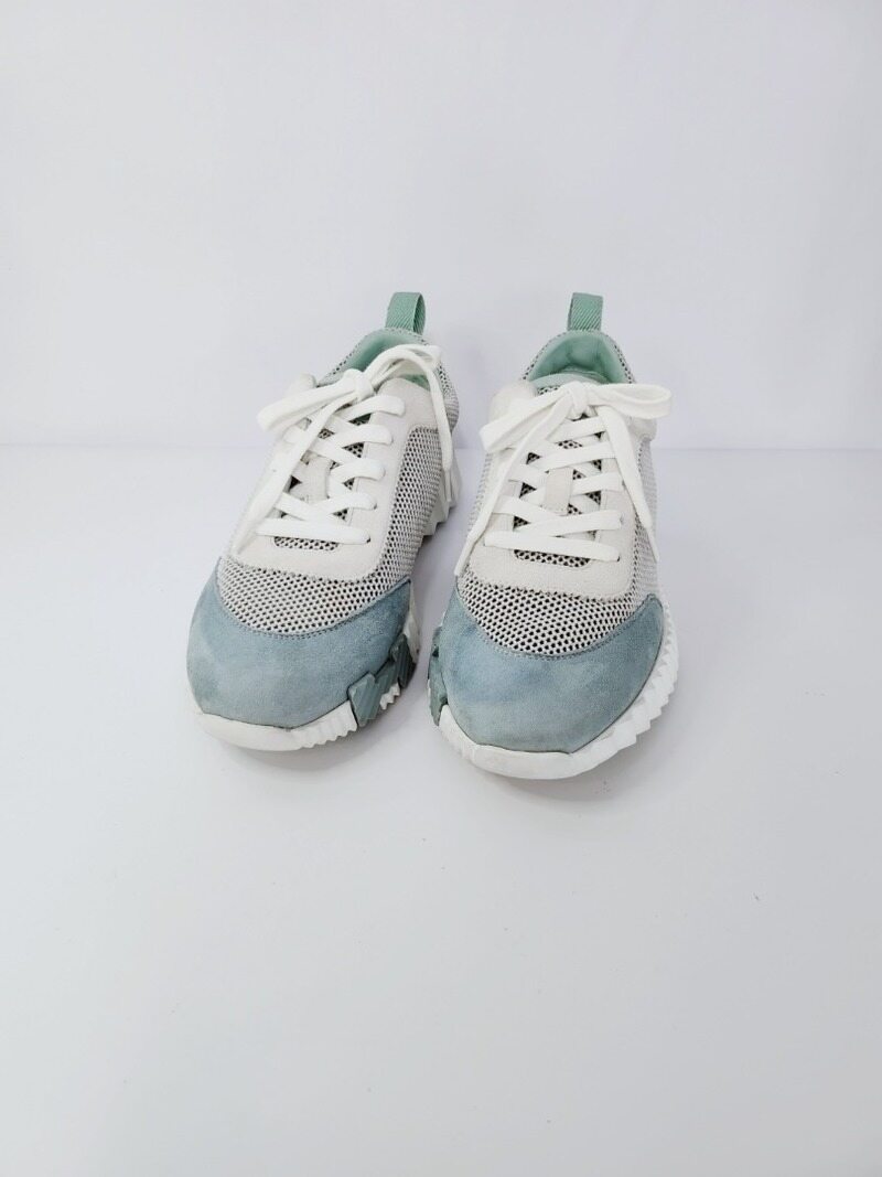 에르메스 [중고명품 DHLUX] 에르메스 바운싱 스웨이드 민트 여성 스니커즈 37 여성 로우탑 스니커즈 - Hermes