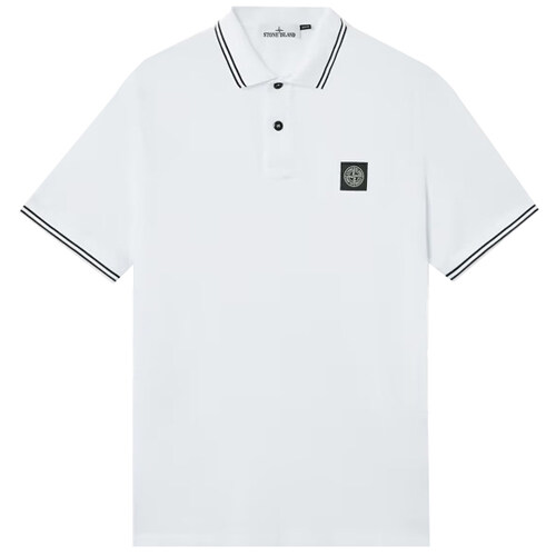 [스톤아일랜드] 25SS 가슴로고 반팔 폴로티셔츠 화이트 남성 티셔츠 K1S1522002SC S0018 V1001 / TTA - Stone Island
