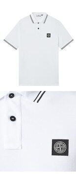 [스톤아일랜드] 25SS 가슴로고 반팔 폴로티셔츠 화이트 남성 티셔츠 K1S1522002SC S0018 V1001 / TTA 썸네일 3