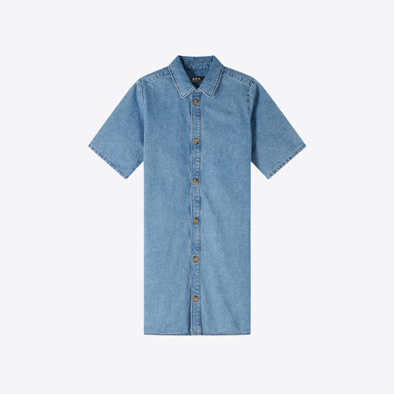 A.P.C. 아페쎄 여성 Venezia 데님 반팔 원피스 (페일블루) COGYH F35098 IAB - A.P.C.