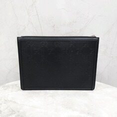 [럭스유] 구찌 GG 엠보스 블랙 레더 클러치백 썸네일 2