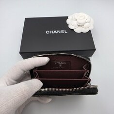 샤넬 클래식 지퍼돌이 동전 카드 지갑 블랙 캐비어 은장 AP0216 썸네일 6