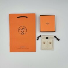 에르메스 미니 팝아슈 H 이어링 여자 명품 귀걸이 로즈 골드 마론 글라세 H608002FO 썸네일 9