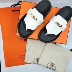에르메스 엠파이어 여성 샌들 슬리퍼 쪼리 블랑 화이트 H232116Z 썸네일 9
