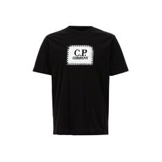 CP 25SS 로고 라벨 프린팅 티셔츠 블랙 18CMTS029A 005100W 999 썸네일 1