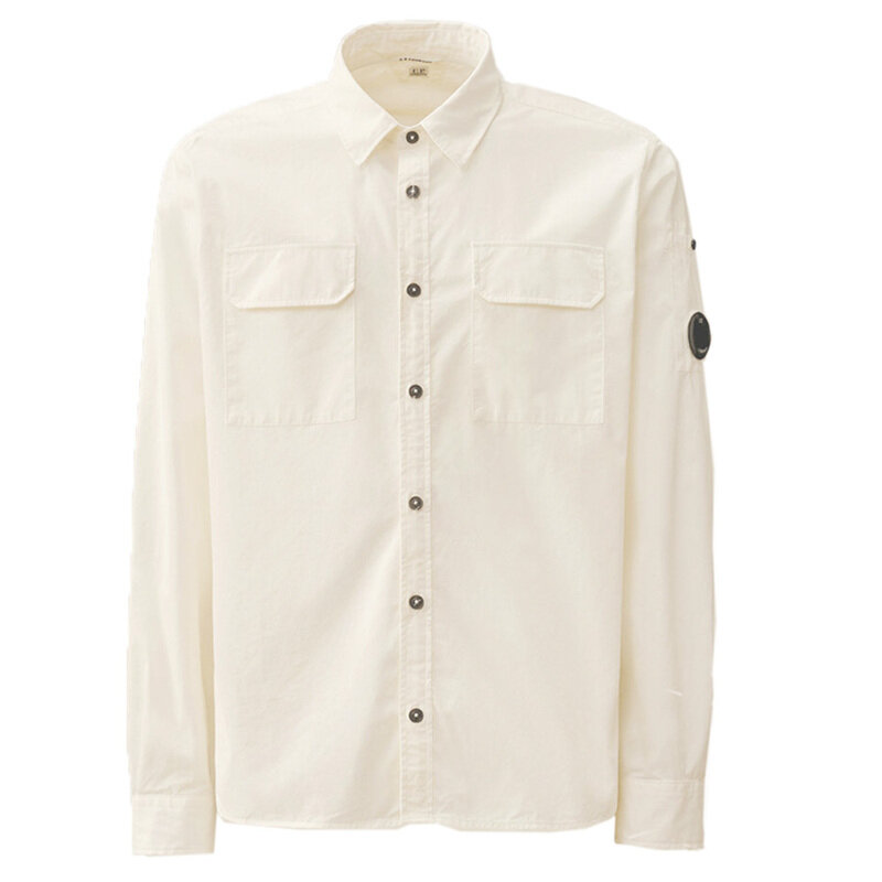 CP 25SS 렌즈 와펜 롱 슬리브 셔츠 화이트 18CMSH140A 110143G 103 - CP company