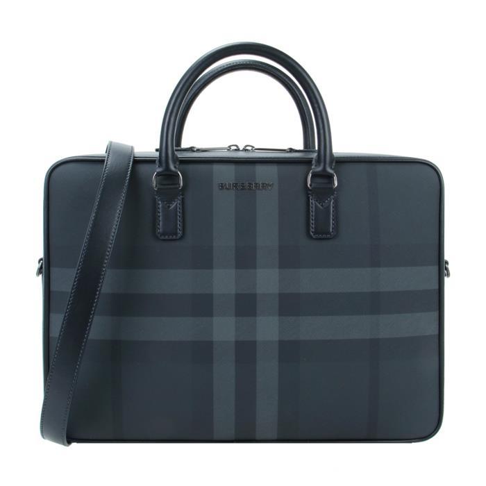 버버리 체크 프린트 가죽 브리프 케이스 / 8065338 1 - Burberry