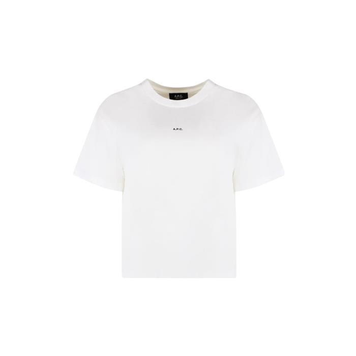 아페쎄 박시 마이크로 로고 티셔츠 화이트 COHBW F26387 TAG - A.P.C.