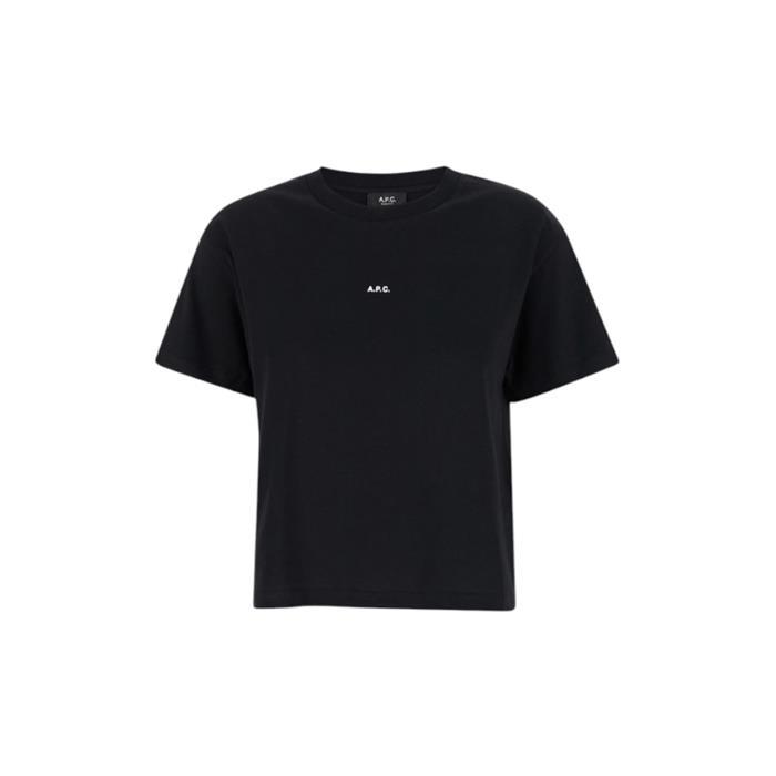 아페쎄 박시 마이크로 로고 티셔츠 블랙 COHBW F26387 TZC - A.P.C.