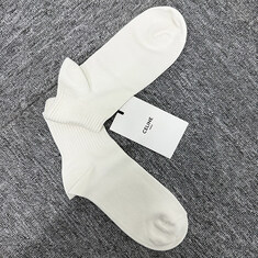 논현 더팩토리 25SS 셀린느 트리옹프 로고 자수 면 양말 / 화이트 (2AT6A814X 00GT) 썸네일 3