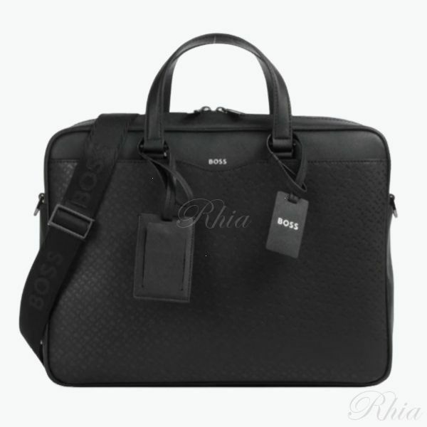 휴고보스 도큐먼트 케이스 위드 모노그램 패널 50542235 001 서류 - Hugo Boss