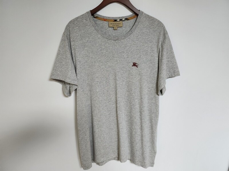 XL 버버리 그레이 기사 자수 반팔티 8003830 - Burberry