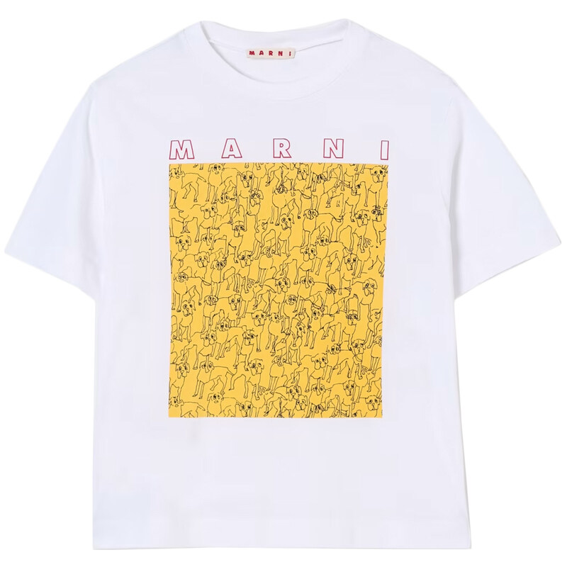 25SS 키즈 여성 그래픽 티셔츠 M01414 M00SG 0M10A - Marni