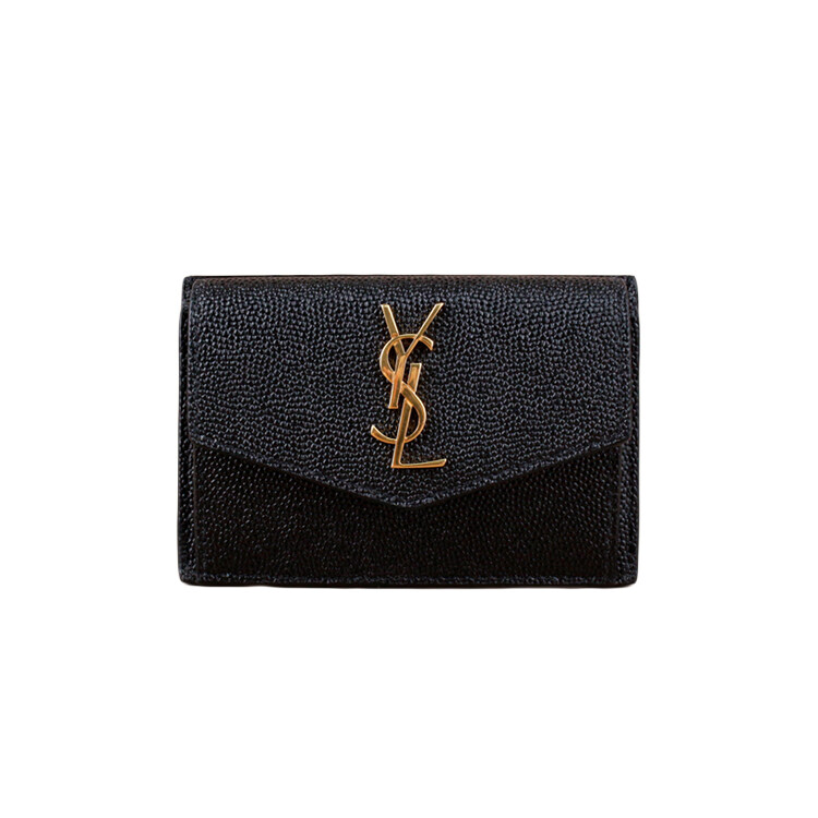 생로랑 모노그램 업타운 플랩 카드지갑 블랙 금장 582305 1GF0J 1000 - Saint Laurent