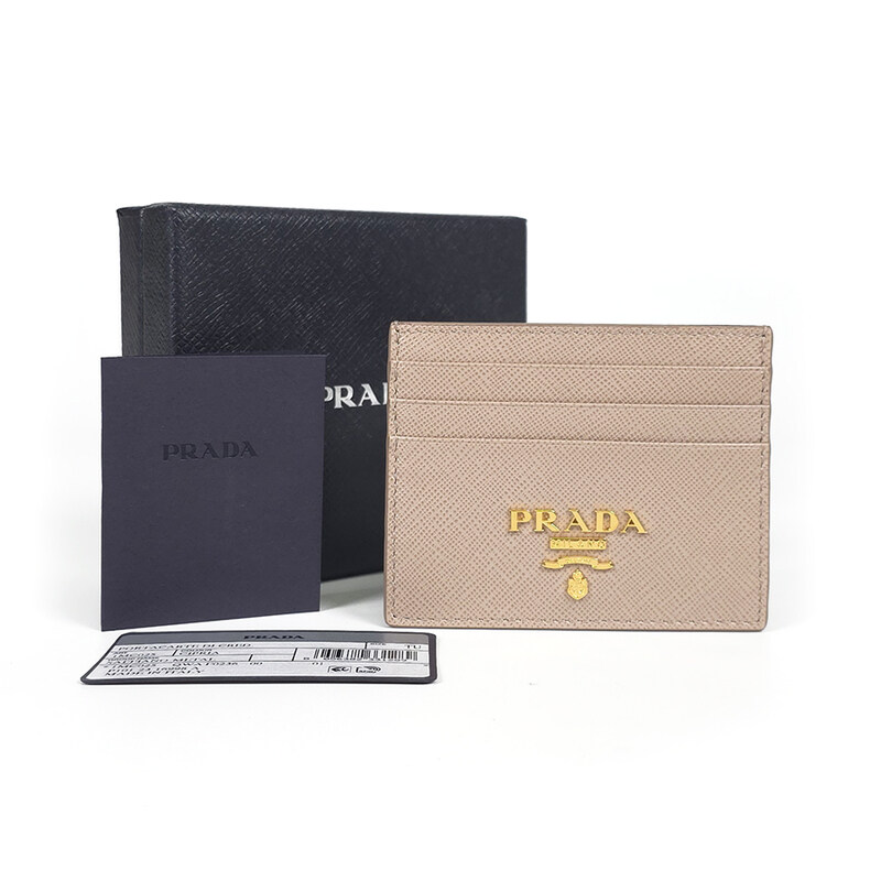 프라다 1MC025 사피아노 금장 메탈로고 카드 지갑 - Prada