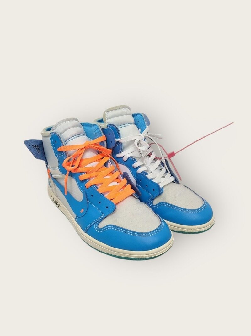 [중고명품/루이스잇] 290 / 나이키 X 오프화이트 UNC 조던1 레트로 하이 유니버시티 블루 운동화 - Nike