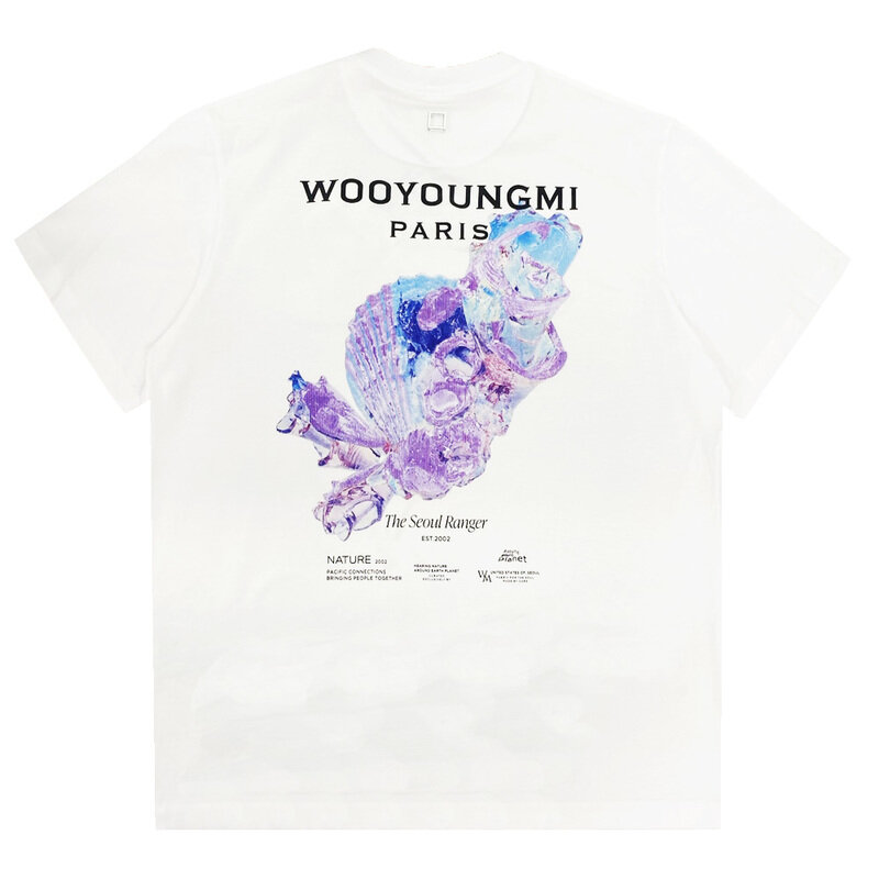 25SS 3D 코랄 백로고 티셔츠 화이트 W251TS05 701W - Wooyoungmi