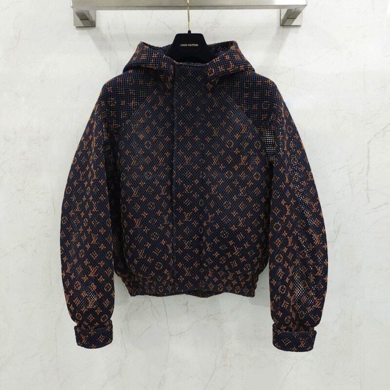 [럭스유] 48 / 루이비통 그라디언트 모노그램 메쉬 블루종 자켓 - Louis Vuitton