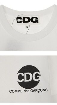 [꼼데가르송] SZ-T006-051-3 CDG 가슴로고 라운드 반팔티셔츠 화이트 남성 티셔츠 / TS 썸네일 5