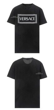 [베르사체] A81548 A201952 A008 박스로고 프린팅 반팔 티셔츠 블랙 남성 티셔츠 / TJ 썸네일 4