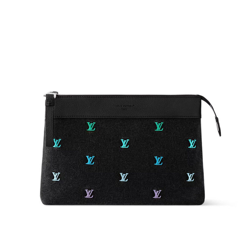 루이비통 블랙 블라종 데님 남성 클러치 M13962 - Louis Vuitton