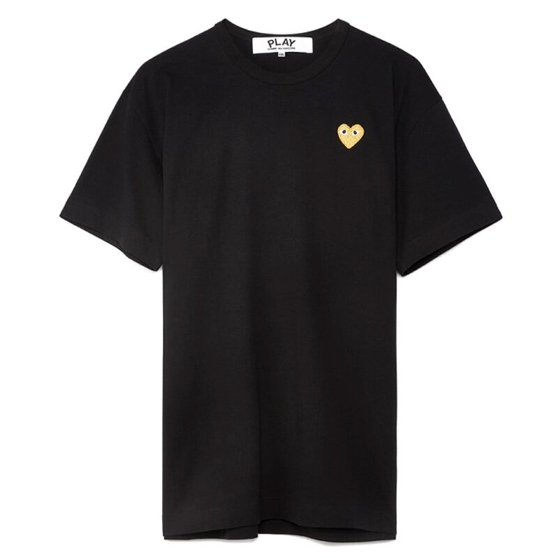 꼼데가르송 25SS 골드 하트 와펜 패치 티셔츠 블랙 AZ-T216-051-1 - Comme des Garcons