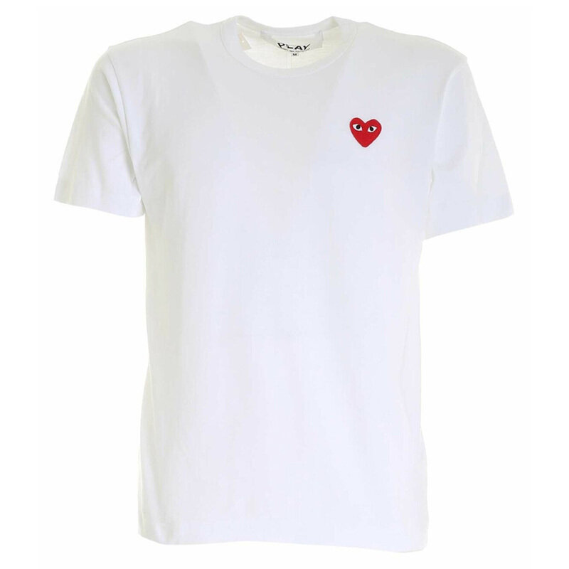 꼼데가르송 25SS 레드 하트 와펜 패치 티셔츠 화이트 AZ-T108-051-2 - Comme des Garcons