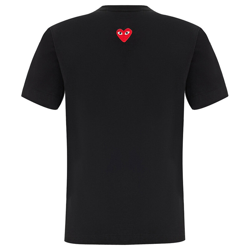꼼데가르송 25SS 남성 백 하트 와펜 패치 티셔츠 블랙 AX-T340-051-1 - Comme des Garcons