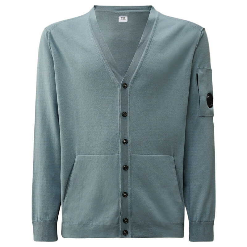 CP 25SS 렌즈 와펜 브이넥 가디건 딥블루 18CMKN076A 004037A 872 - CP company