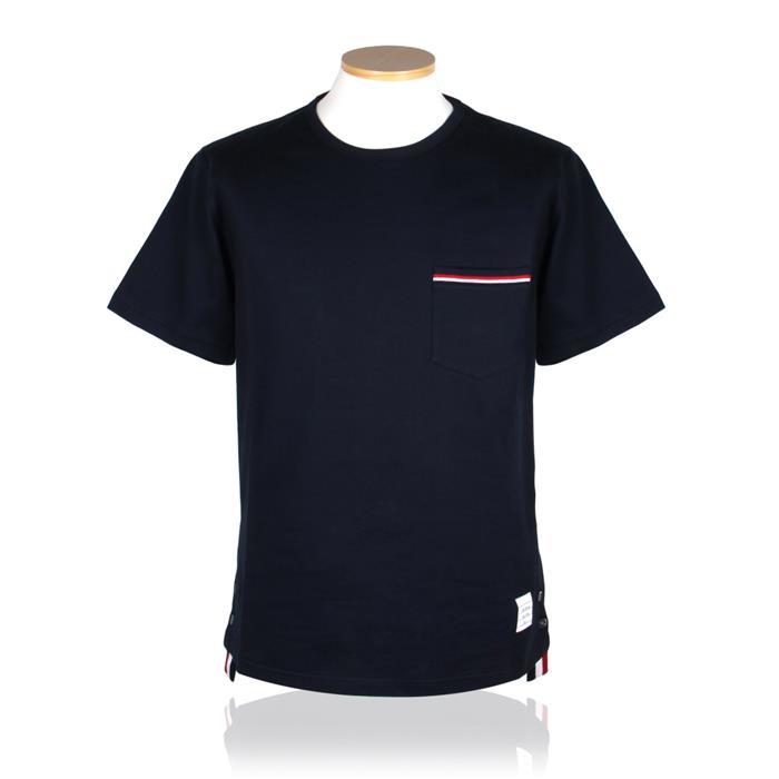 톰브라운 RWB 포켓 트리밍 반소매 티셔츠 / MJS010A 01454 415 - Thom Browne