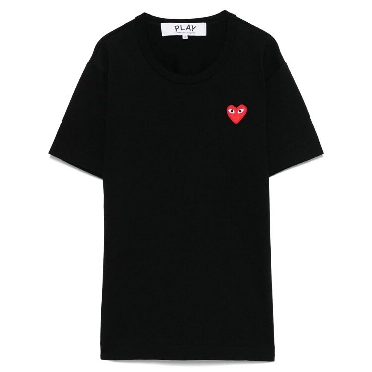 꼼데가르송 플레이 레드 하트 반팔 티셔츠 블랙 AX-T108-051-1 - Comme des Garcons