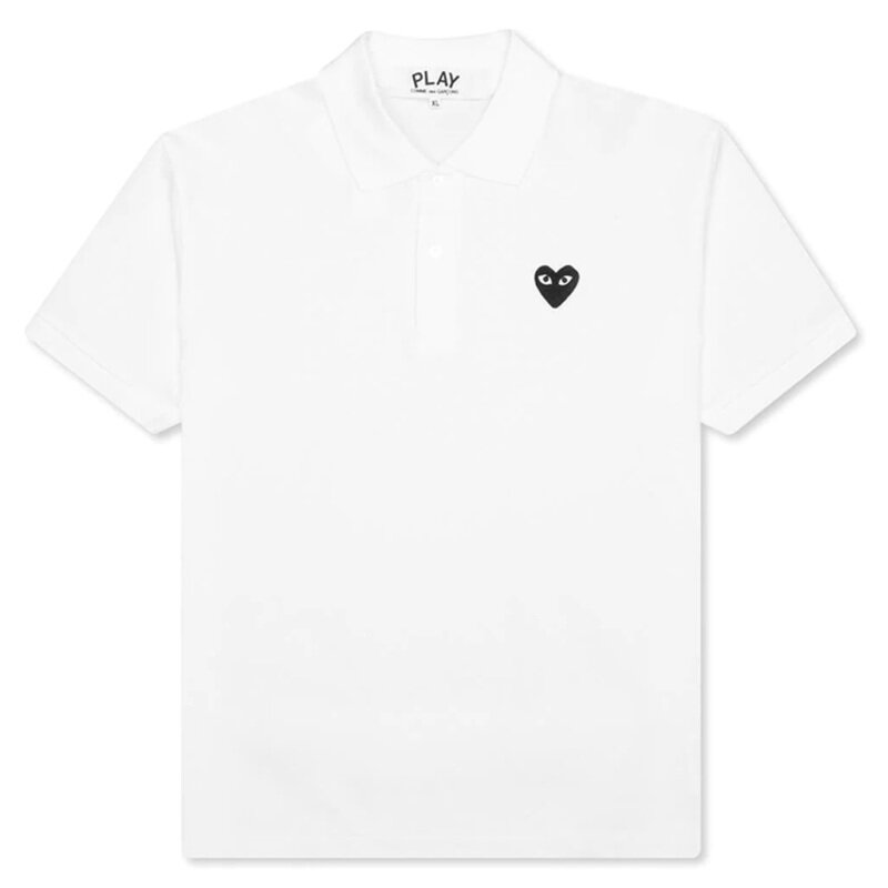 꼼데가르송 25SS 블랙 하트 와펜 카라 티셔츠 화이트 AZ-T066-051-2 - Comme des Garcons