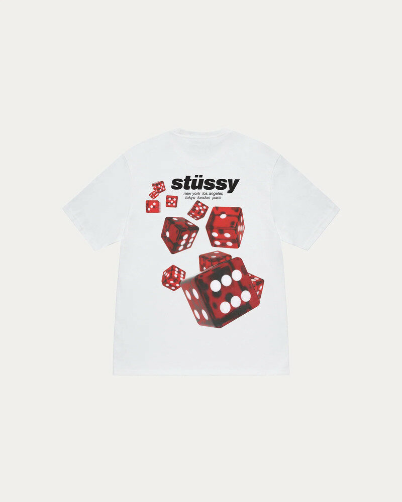 [국내배송] 스투시 롤러스 다이스 주사위 반팔 티셔츠 화이트 1905160 - Stussy