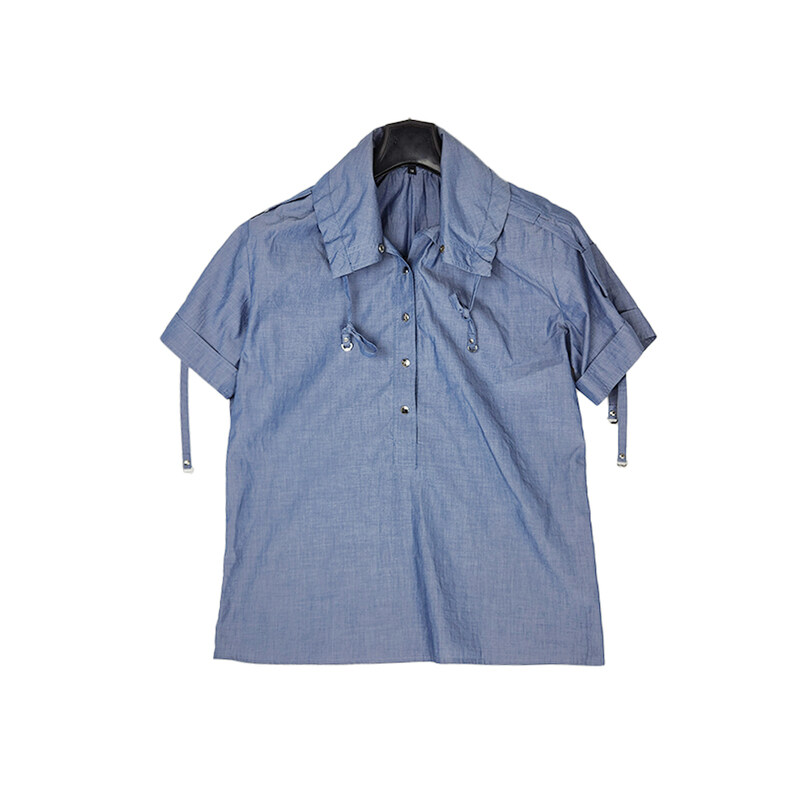 구찌 블루 코튼 스트랩 반팔 235816 I(38) 여성 캐주얼 셔츠 619502102 - Gucci