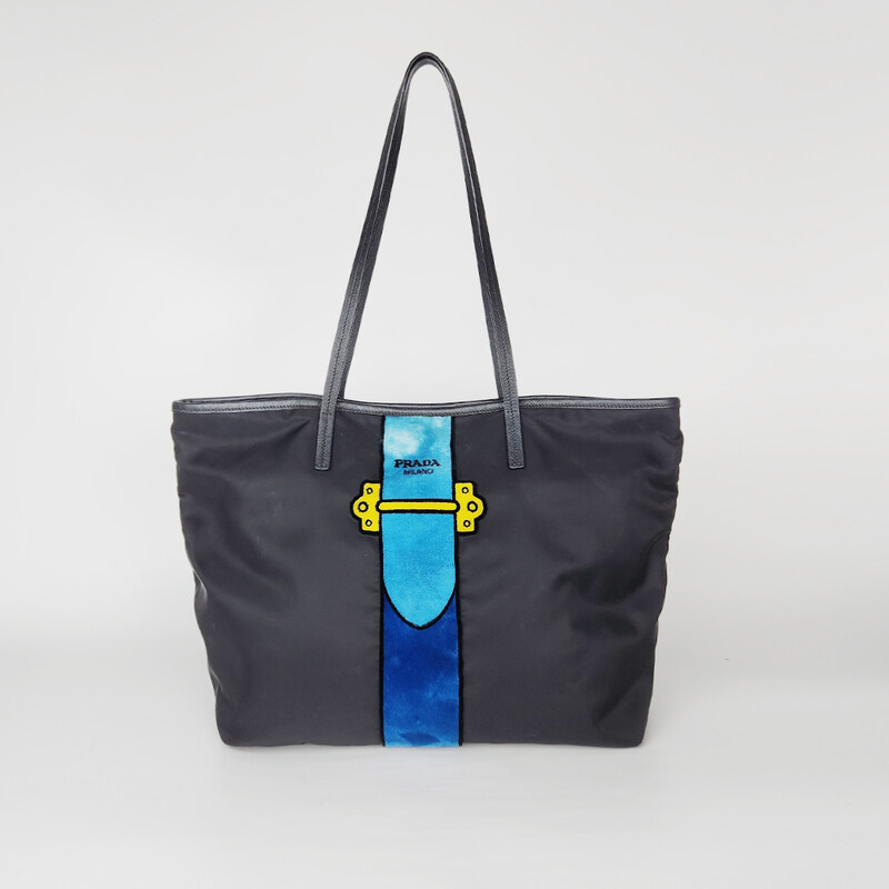 프라다 블랙 포코노 벨벳라인 쇼퍼백 1BG065 여성 숄더백 623503213 - Prada