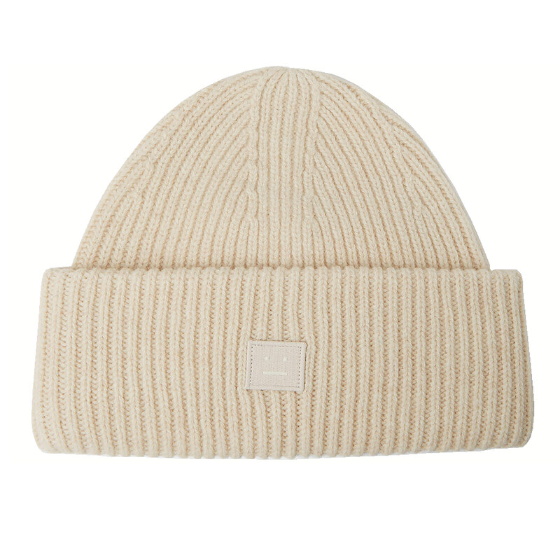 25FW 스몰 페이스 패치 울 비니 오트밀멜란지 C40270 633 - Acne Studios