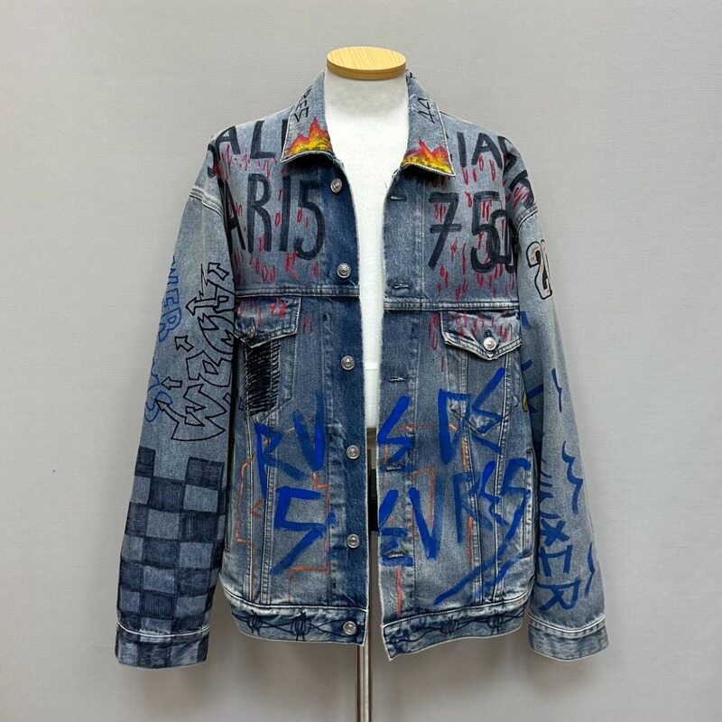 발렌시아가 그래픽 디자인 오버사이즈 데님 재킷 ( 105 )  - Balenciaga