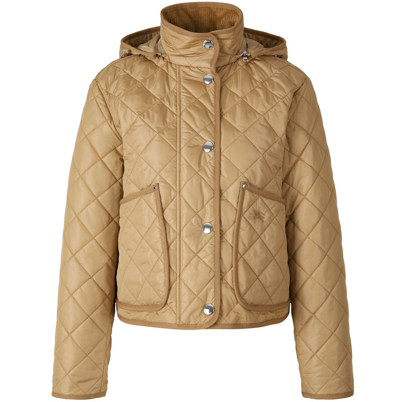 25FW 험비 HUMBIE 다이아 퀄팅 크롭 후드 자켓 아카이브베이지 8070969 - Burberry