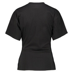 25SS 로고 자수 플레어 슬리브 티셔츠 블랙 125JTS168JS0107 9999 썸네일 2