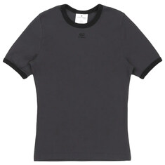 25SS 로고 자수 콘트라스트 티셔츠 데님블랙 125JTS017JS0203 B155 썸네일 1